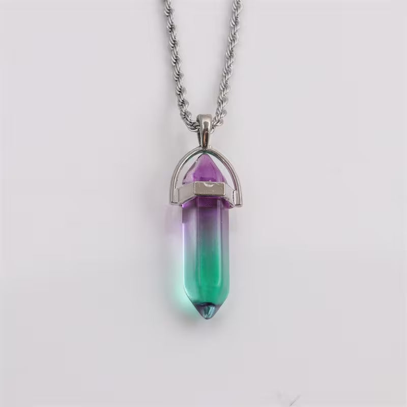 Gemstone Pendant, Multiple Hexagonal Healing Point