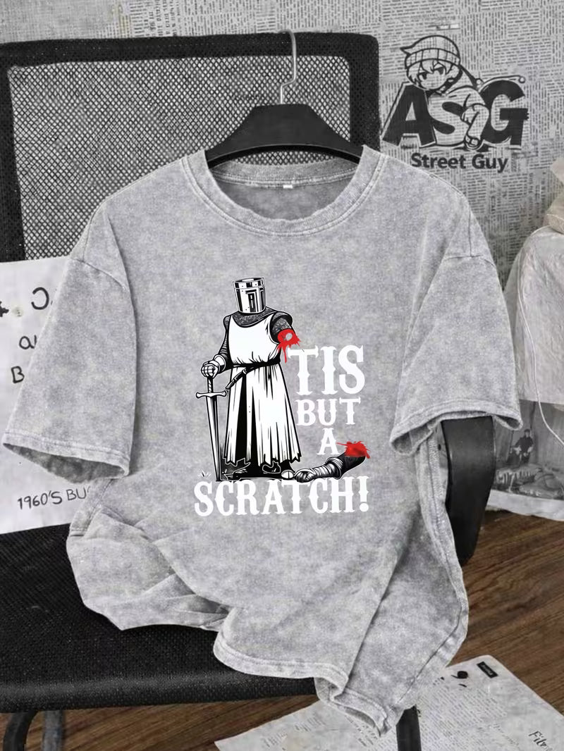 T-shirt with Medieval Knight Graphic Tis but a Scratch Design