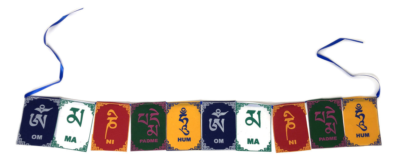 Prayer Flag Divya Mantra Om Mani Padme Hum 4.5" x 3.5"