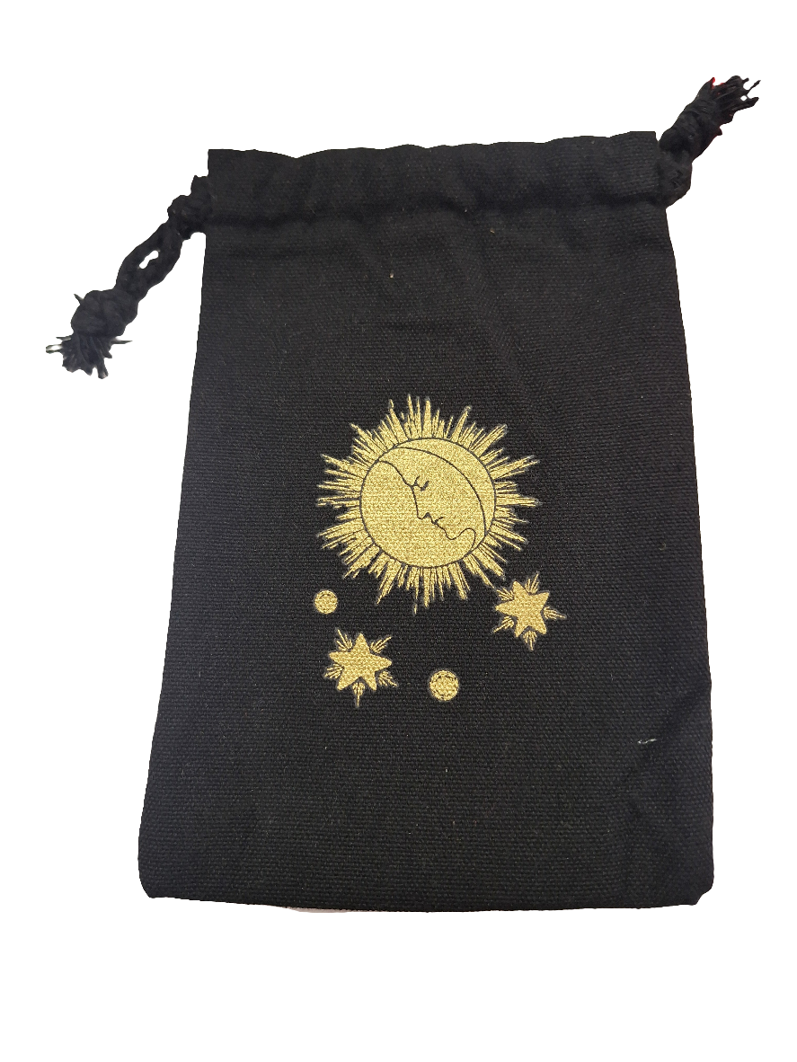 Cotton bag- Black Sun, Moon and Stars