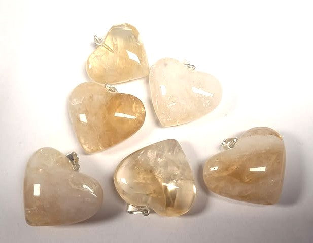 Gemstone Pendant, Citrine Heart