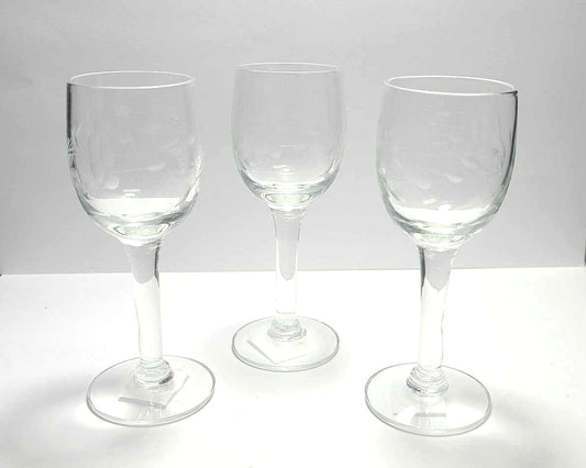 Chalice, Etched Glass Clear Mini Goblet