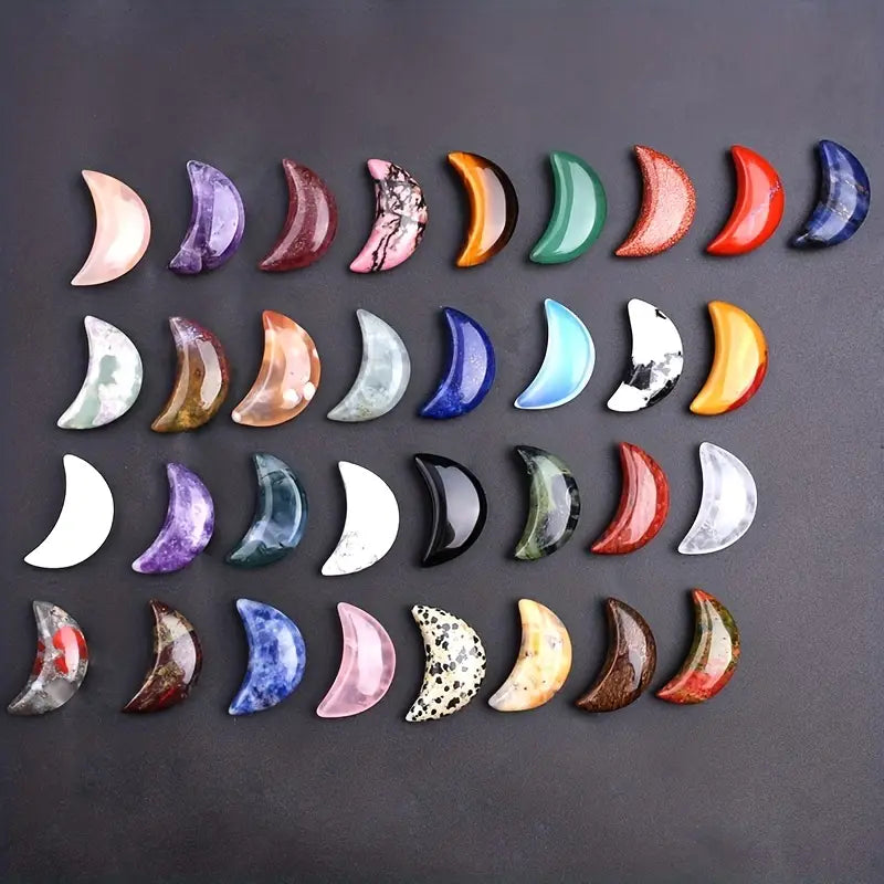 Mini Moons, various Gemstones