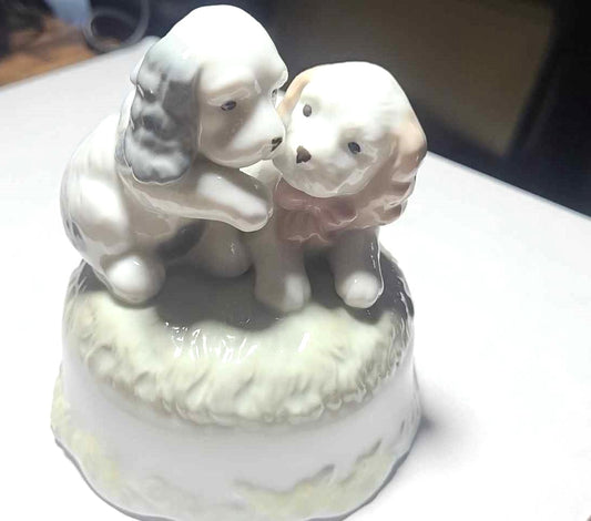 2 Puppy Ceramic Figurine