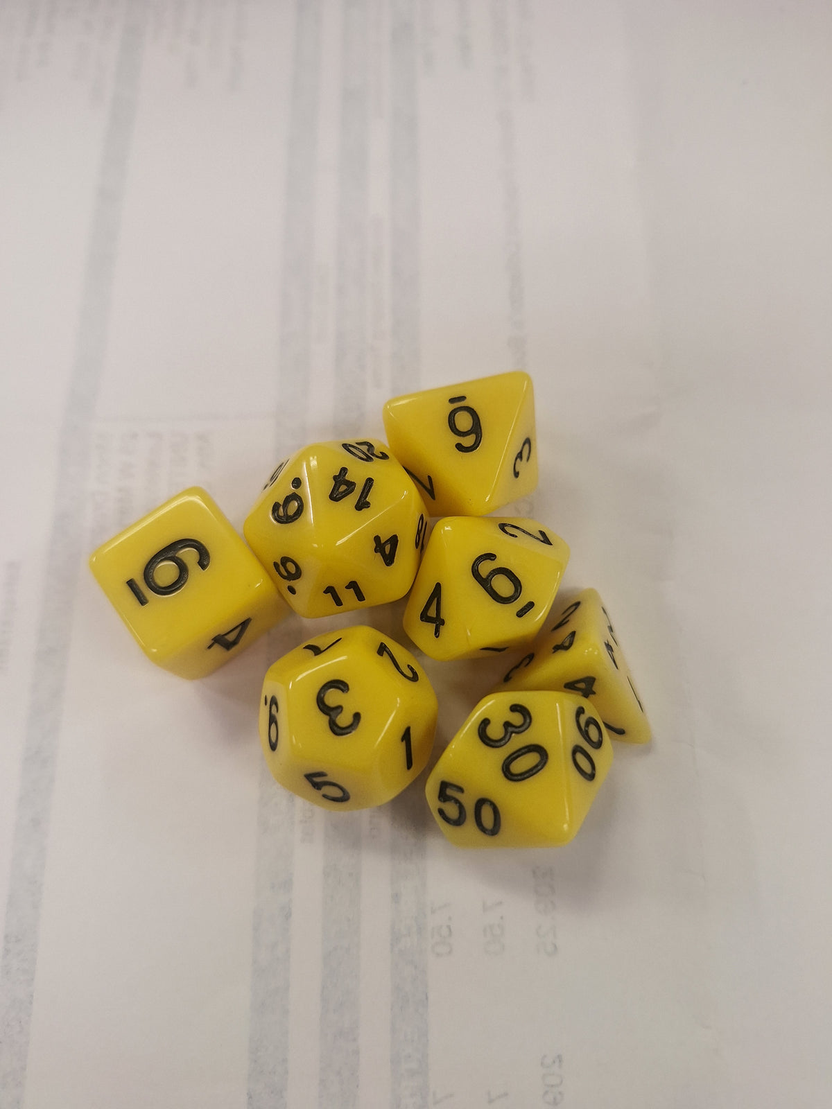 Dice Sets - Solid Colors - full set of 7 dice