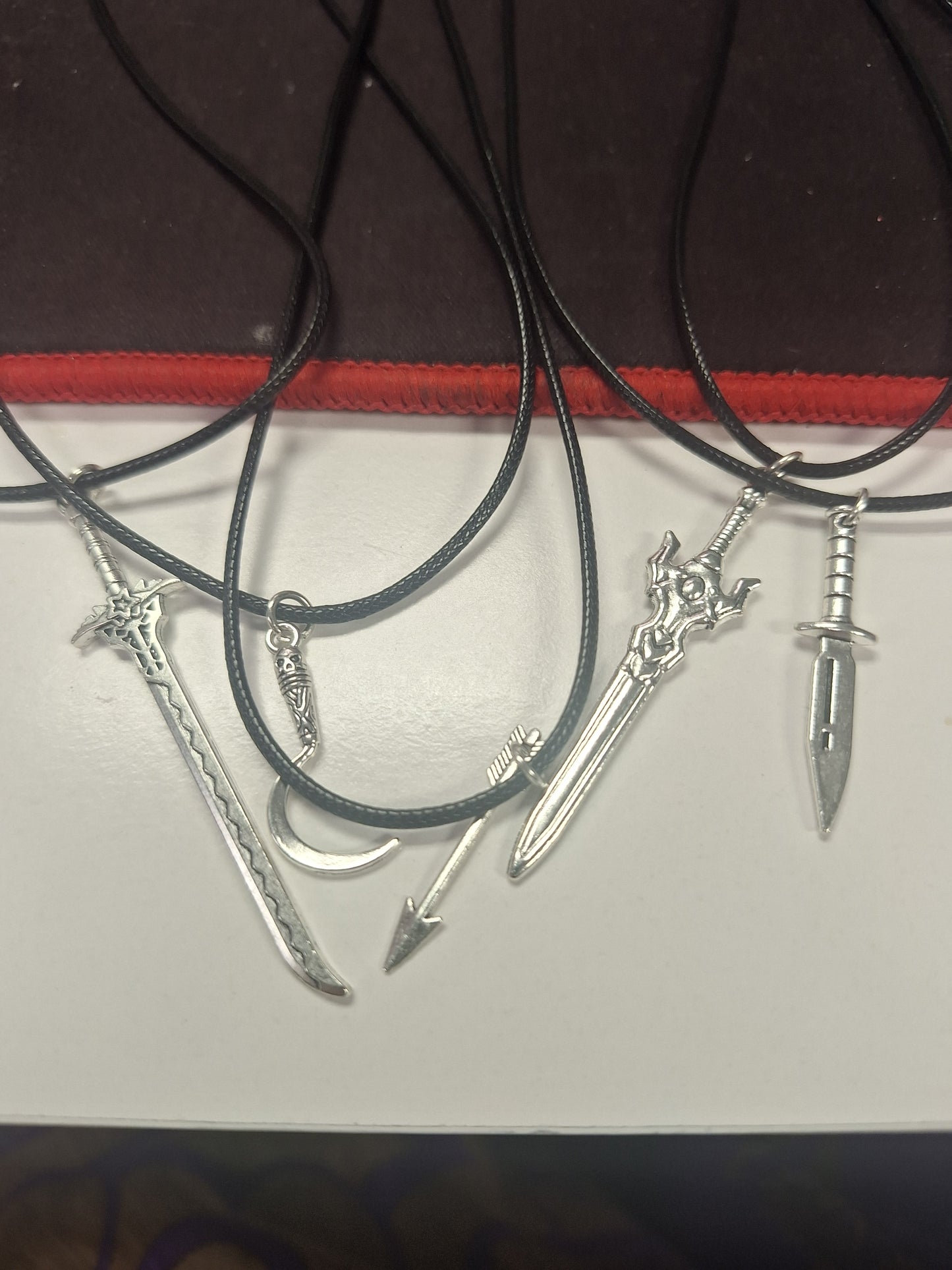Pendant, White Metal Swords Various.