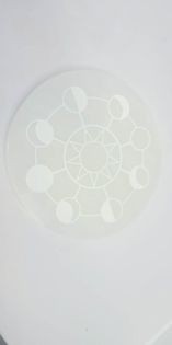 Shaped Selenite, 5.5 inch circular charging plate - Moon Phases
