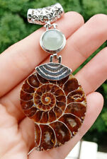 Gemstone Pendant, Ammonite with Aventurine