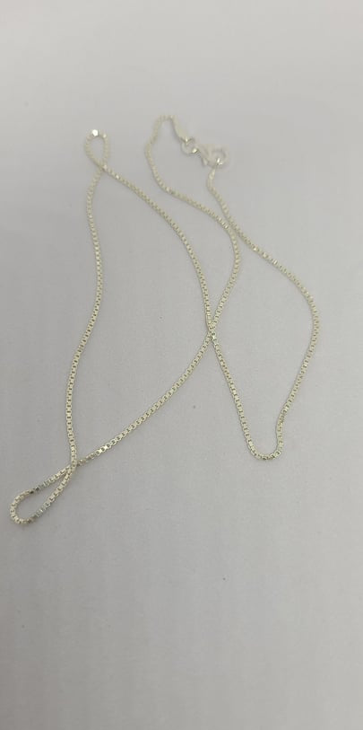 Sterling Silver Chain, Italian Silver Box style 16"