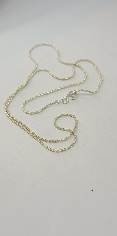 Sterling Silver Chain, Italian Silver Fox Tail 20"