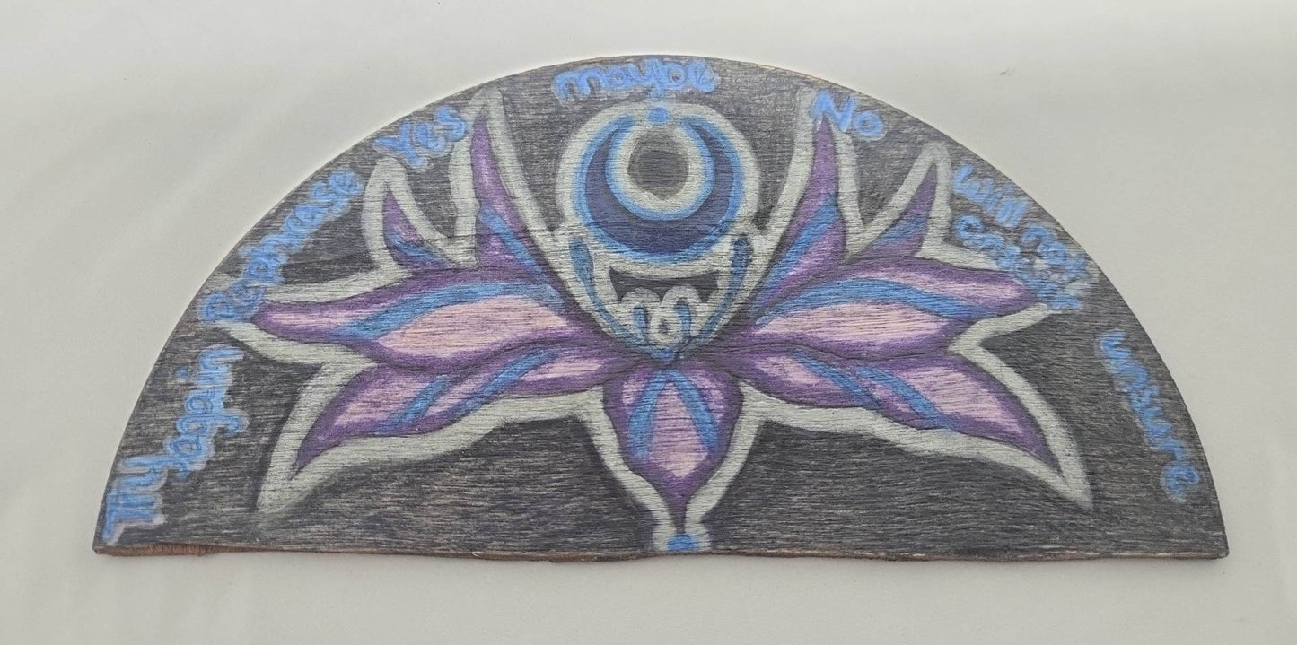 Hand painted Artisan Pendulum Board - half moon