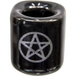 Chime Candle Holder, Black with Silver pentacle
