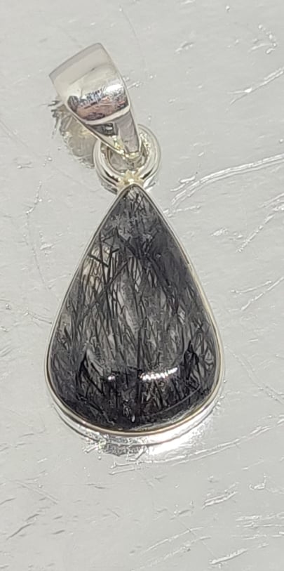 Necklace, Sterling Silver with Rutilated Quartz