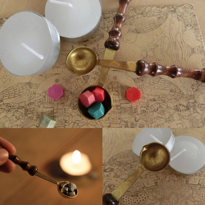 Ritual Spoon, Brass & Wood Spoon