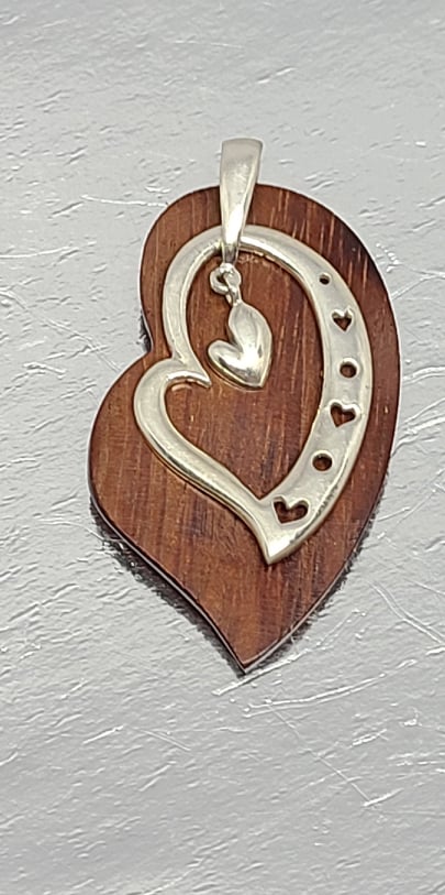 Necklace, Sterling Silver with Wood