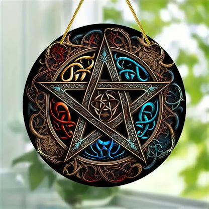 Pentacle wall decor.