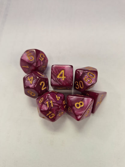 Dice Sets - Pearlescent Colors - full set of 7 dice