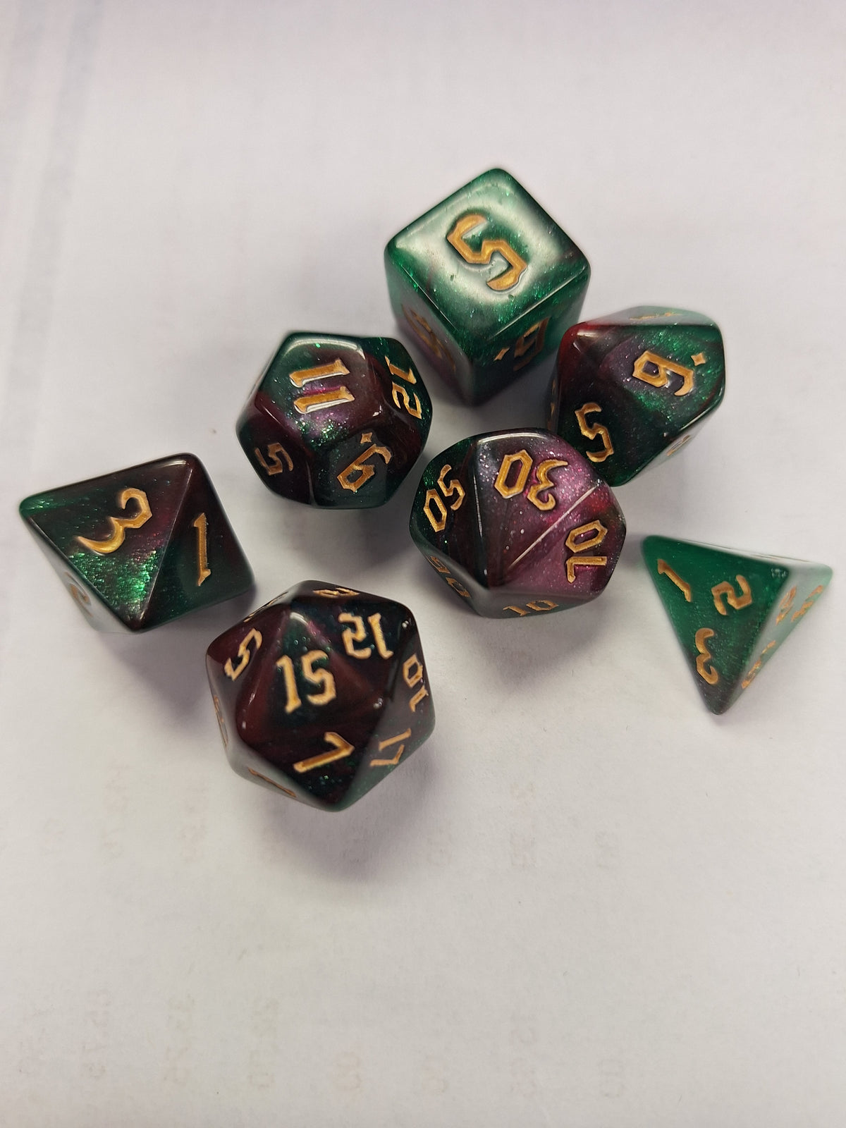Dice Sets - Dual Colors - Full set of 7 dice