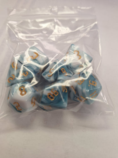 Dice Sets - Dual Colors - Full set of 7 dice