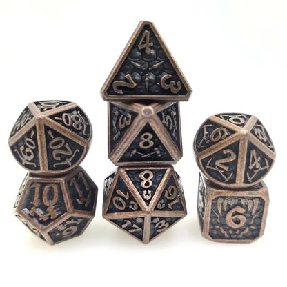 Dice Sets, Solid Metal Polyhedron 7 Piece Set