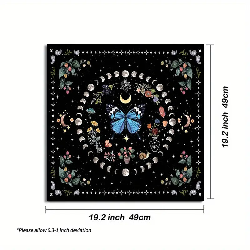 Altar Cloth- Butterfly and Moon Phases