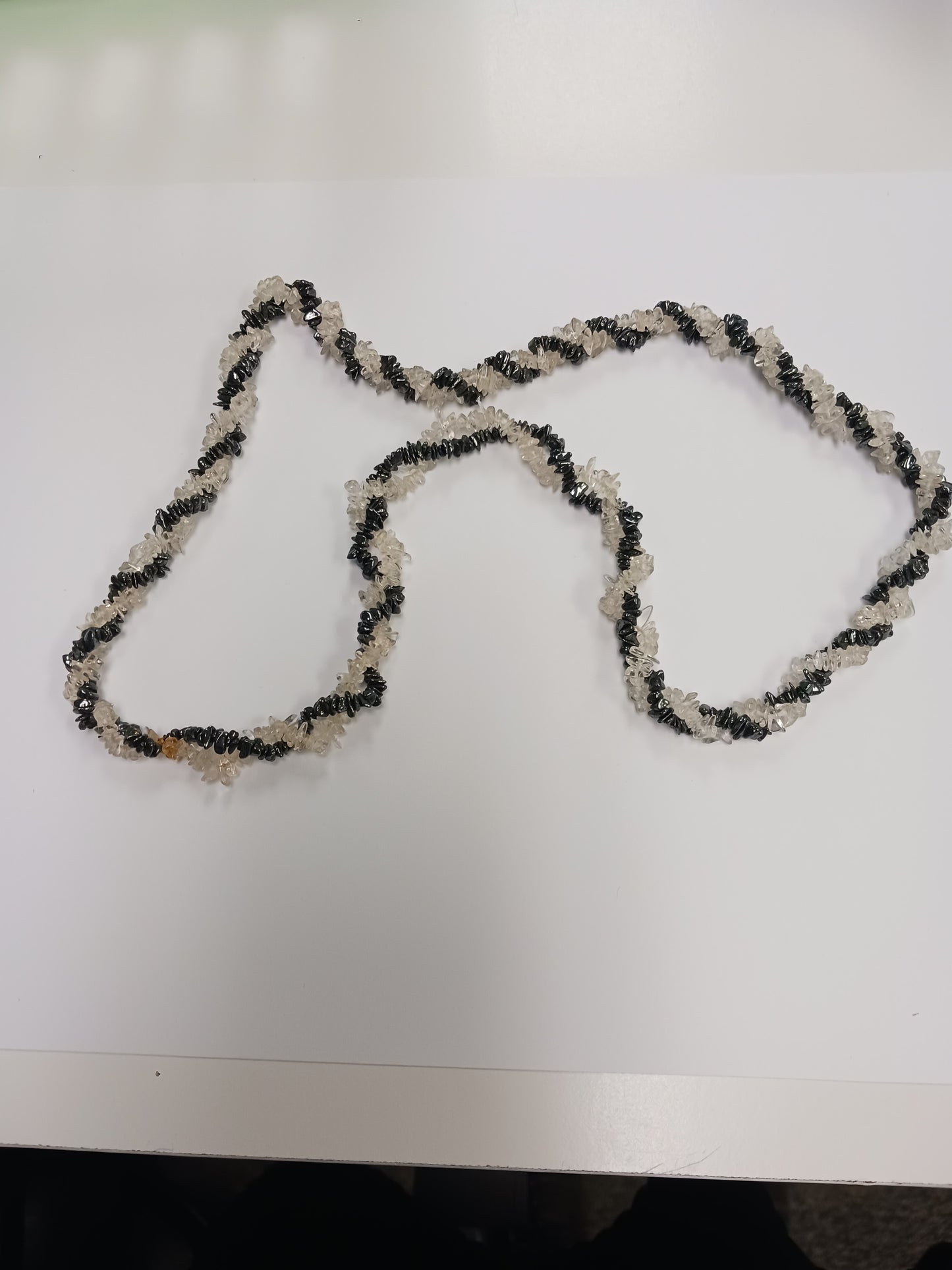 Necklace- Hematite and Quartz Beaded