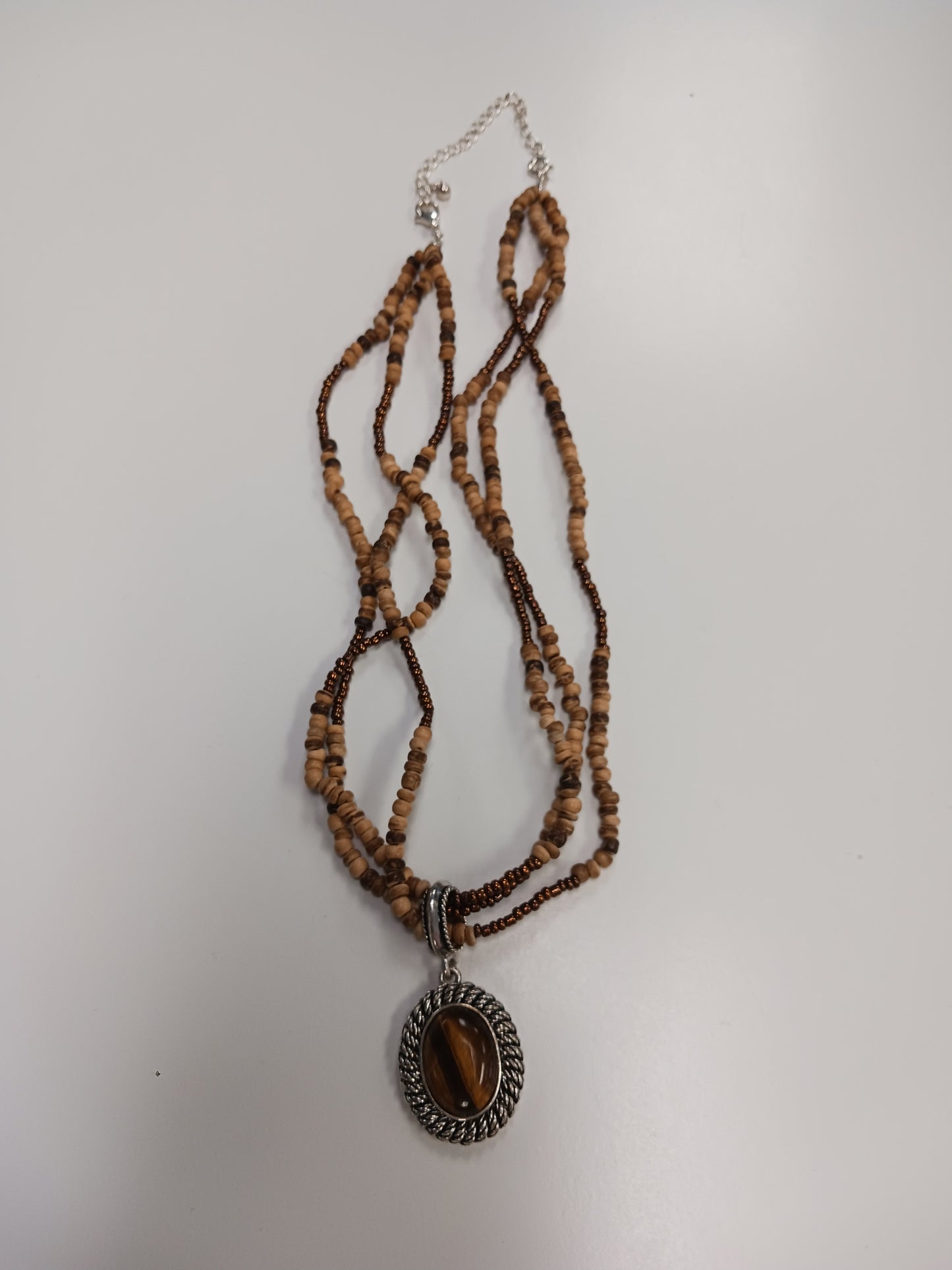 Necklace, Tiger's Eye and beads