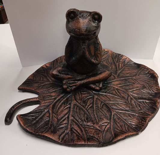 Statue- Meditating Frog on Lilypad