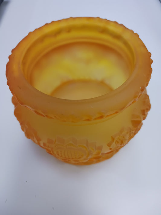 Tibetan Supplies Glass Tea Light Candle Holder Flower design