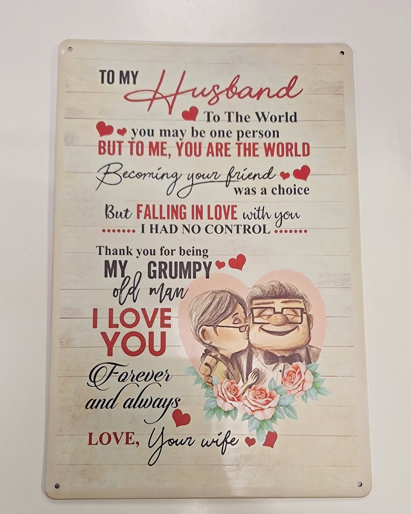 Tin Sign, To My Husband