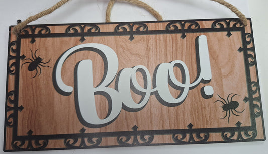 Halloween Wooden Hanging Sign, Boo! Halloween Wood Front Door Hanging Plaques (Copy)