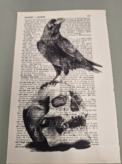 Art Prints on Dictionary Pages: Ravens & Crows