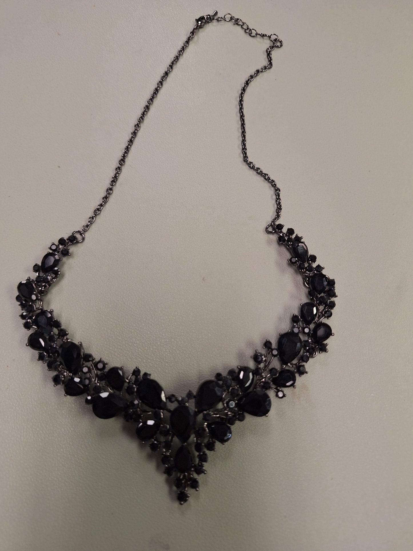 Necklace, Black Crystal