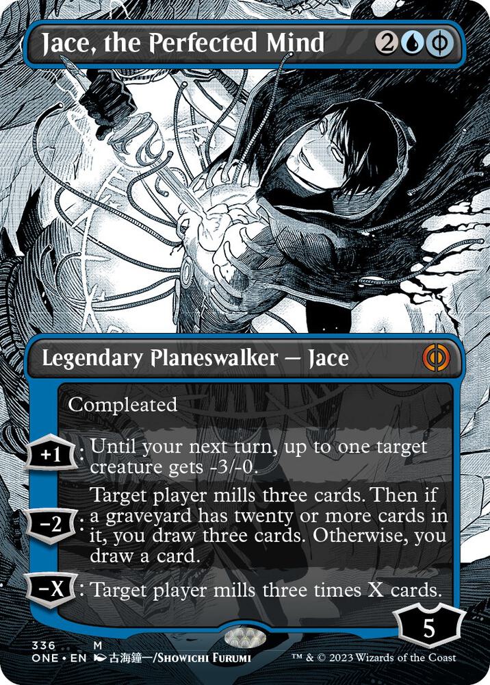 Jace, the Perfected Mind (Borderless) - Phyrexia: All Will Be One (M)