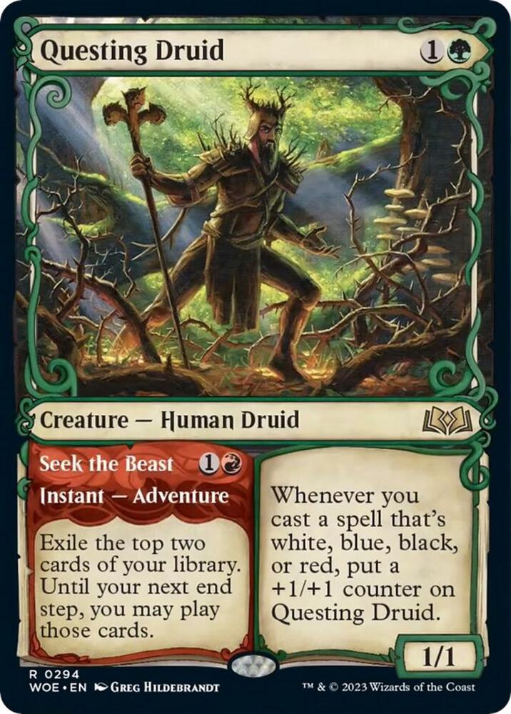 Questing Druid (Showcase) - Wilds of Eldraine (Foil) (R)