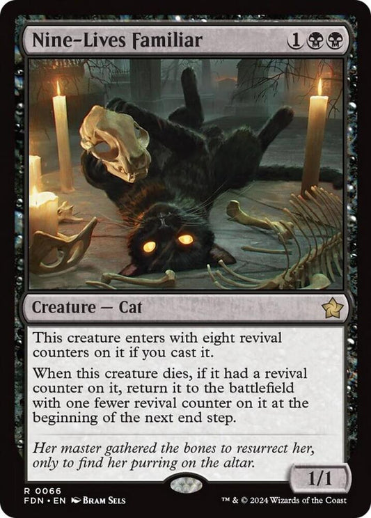 Nine-Lives Familiar (Extended Art) - Foundations (FDN) foil