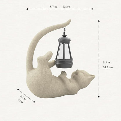 Solar Cat Garden Statue Various