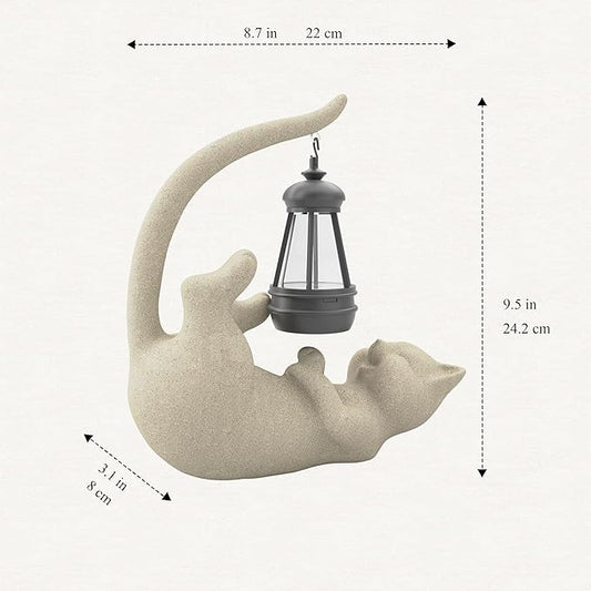 Solar Cat Garden Statue Various
