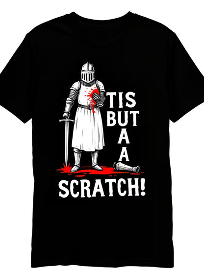 T-shirt with Medieval Knight Graphic Tis but a Scratch Design