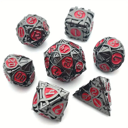 Dice Sets, Solid Metal Polyhedron 7 Piece Set