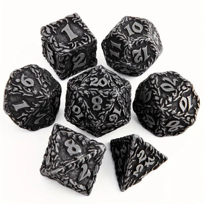 Dice Sets, Solid Metal Polyhedron 7 Piece Set