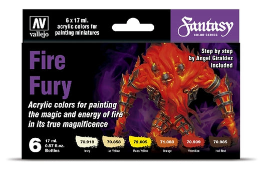 Vallejo Fantasy Color Series: Paint Set: FIRE FURY