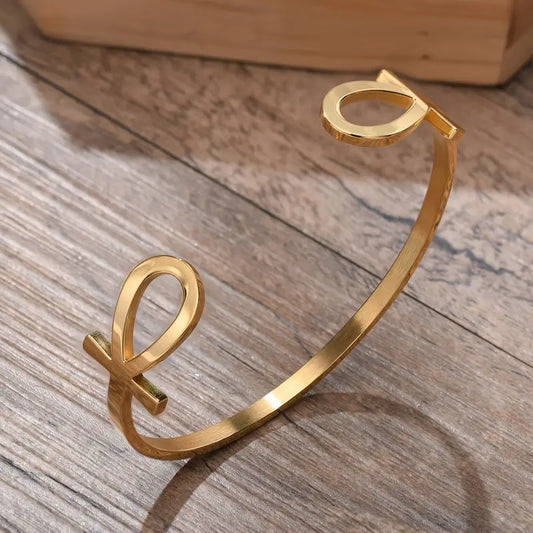 Bracelet, Golden Ankh (Metal)