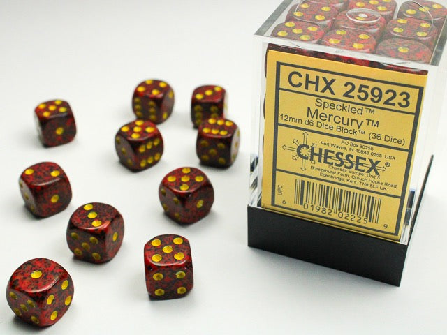 Chessex Dice  - 12mm D6 dice Blocks (36 dice)