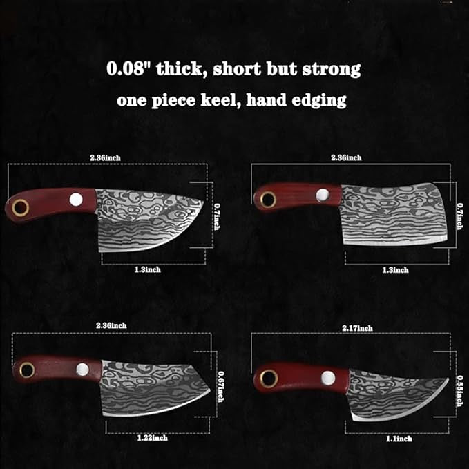 Mini Damascus Etched Kitchen Knives