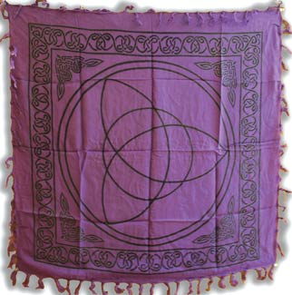 Altar Cloth, Triquetra Purple & Black 18"x 18"