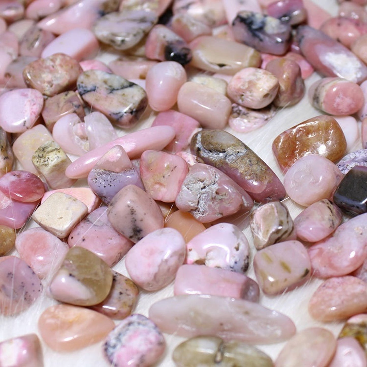 Tumbled, Pink Opal med