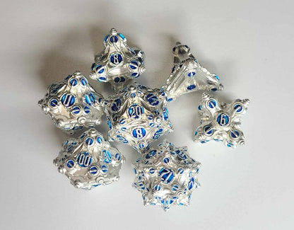 Dice Sets, Spikey Metal Polyhedron 7 Piece Set