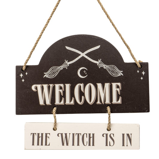 Witch Sign - THE WITCH IS IN HANGING SIGN