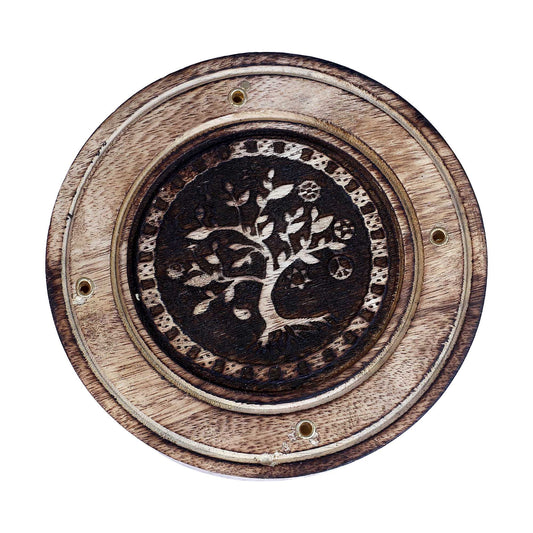 Burner, Wood Round - Tree of Life 4"